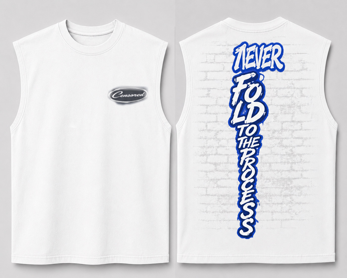 CENSORED NEVER FOLD MUSCLE TEES